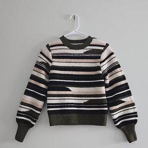 Hollister Women's Crewneck Sweater - Black, White, Tan